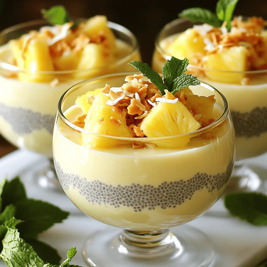 Erfrischender Pineapple Coconut Chia Pudding genießen