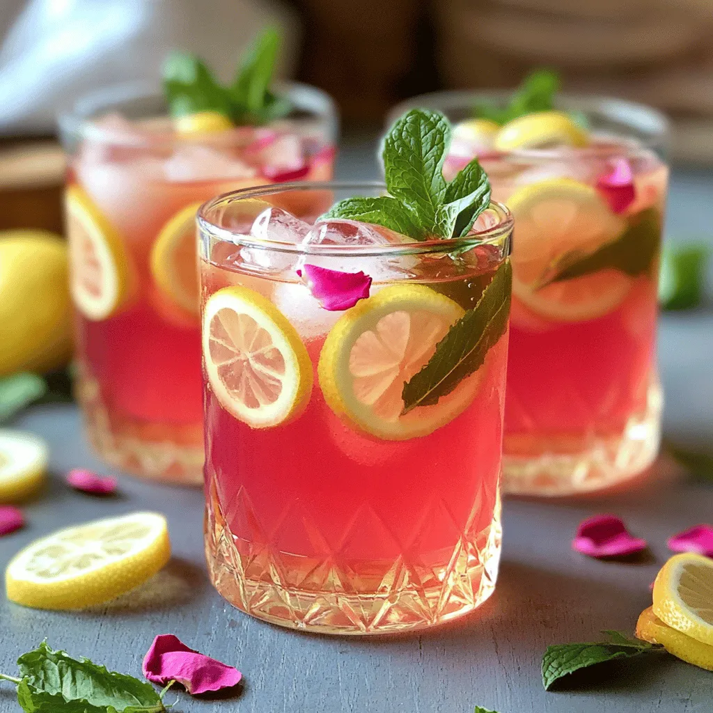 Rose Tea Honey Lemonade Erfrischendes Getränk Rezept