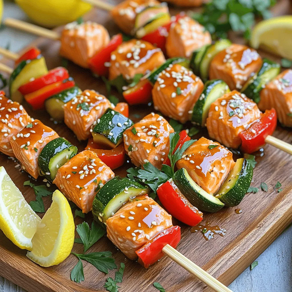 Honey Garlic Salmon Skewers Einfaches und Gesundes Rezept