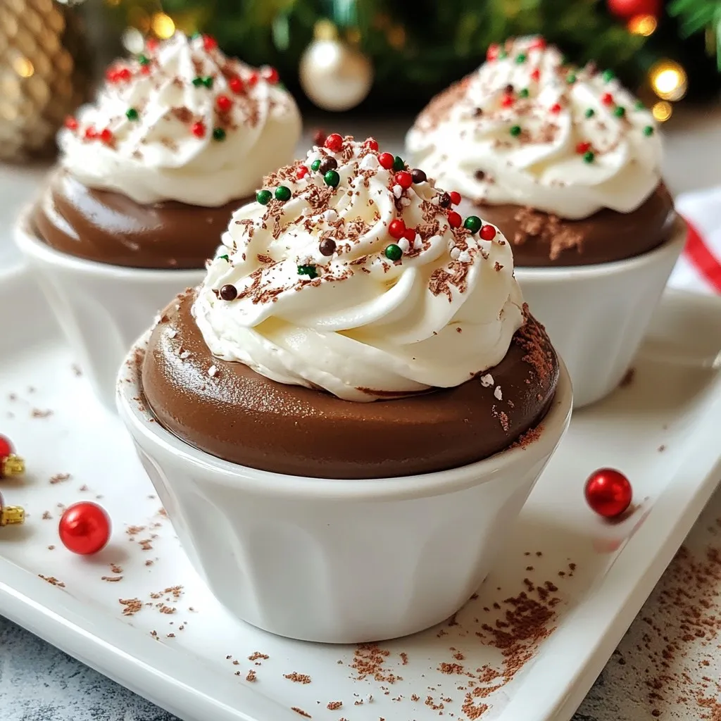 Weihnachts-Schokoladenmousse-Becher himmlischer Genuss