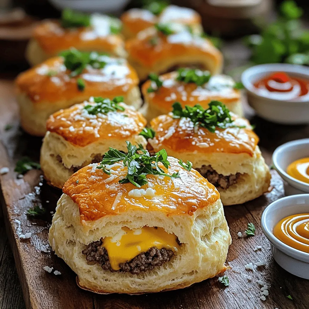 Garlic Parmesan Cheeseburger Bombs köstlicher Snack