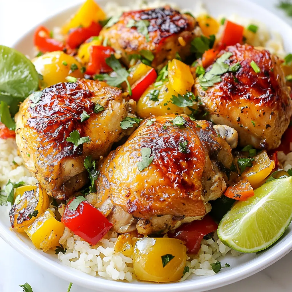 Karibisches Hühnchen und Reis Einfaches Rezept