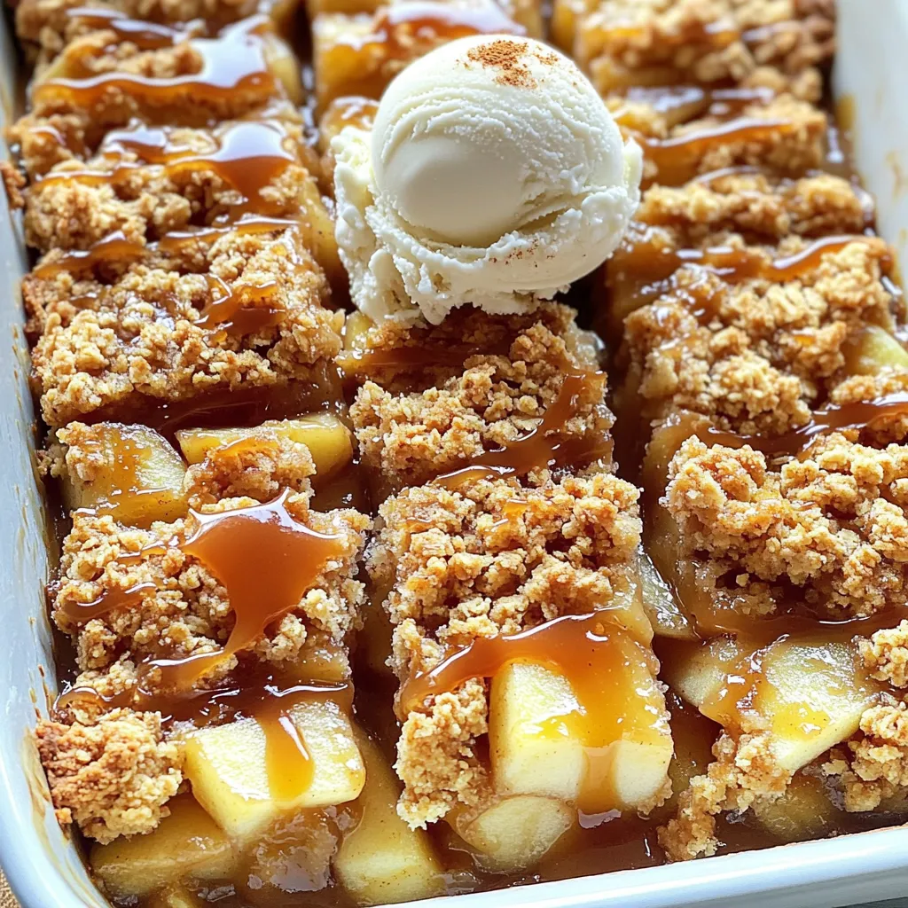 Karamell-Apfel-Crisp-Riegel mit Hafer-Topping lecker