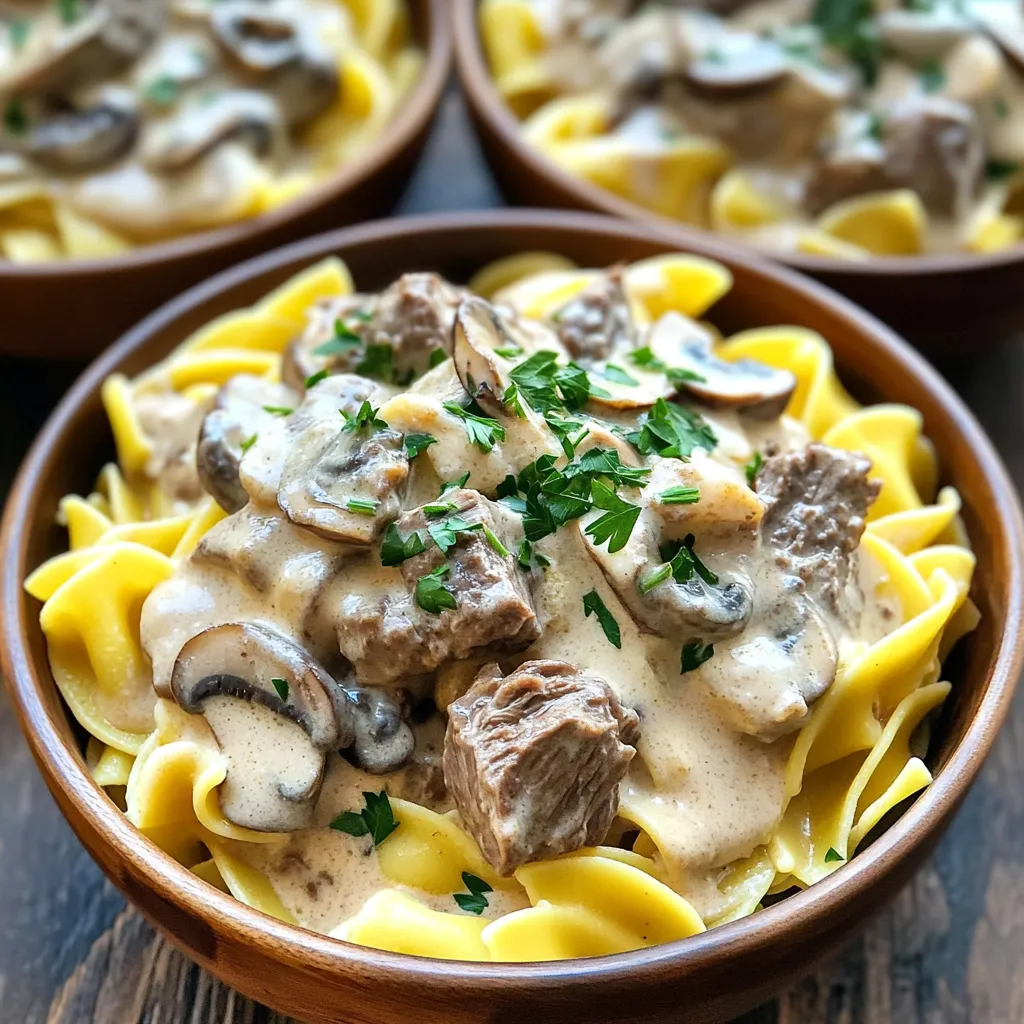 Slow Cooker Mushroom Beef Stroganoff Einfache Variante