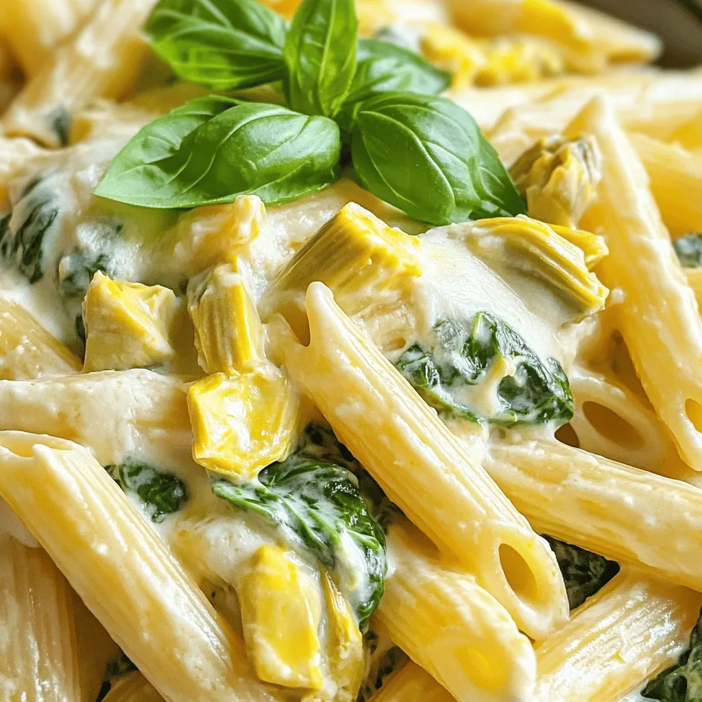 Cheesy Spinach and Artichoke Pasta Cremig und lecker