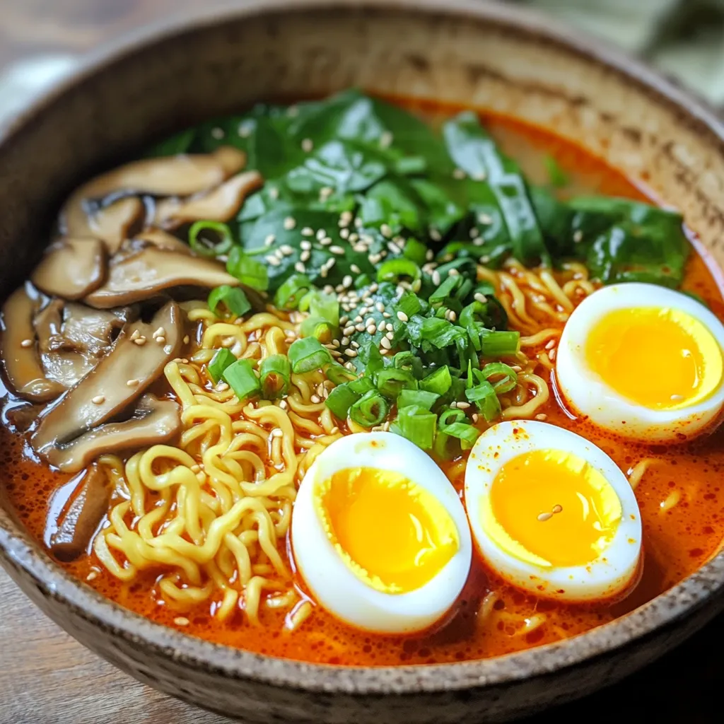 Köstliche Spicy Gochujang Ramen mit Soft-Boiled Eggs