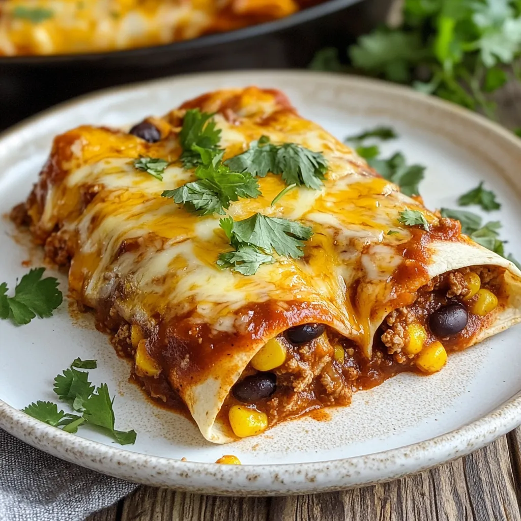 Käse Überbackene Rinderhack Enchiladas Rezept