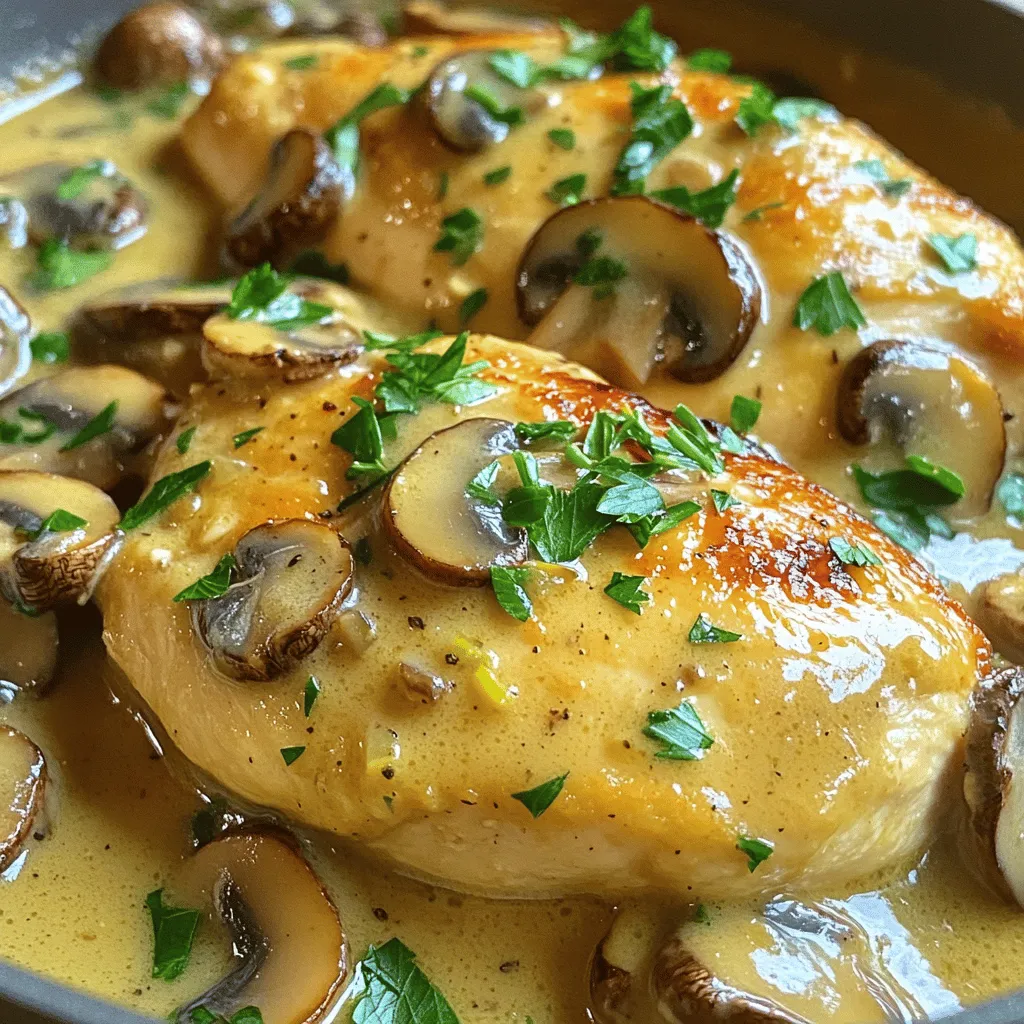 Cremiges Pilz-Hühnchen Schnelles und köstliches Rezept