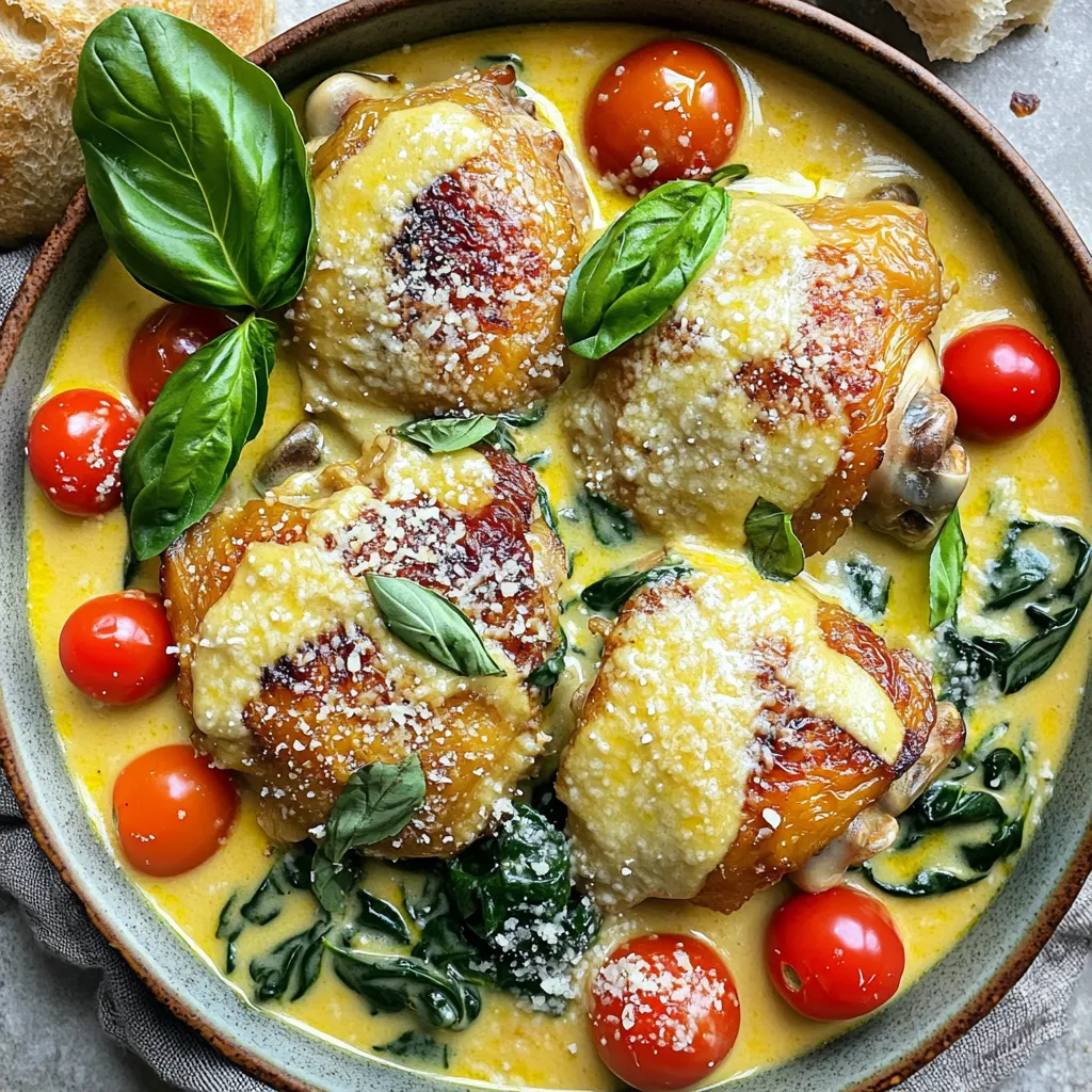 Slow Cooker Creamy Tuscan Chicken Thighs Einfaches Rezept
