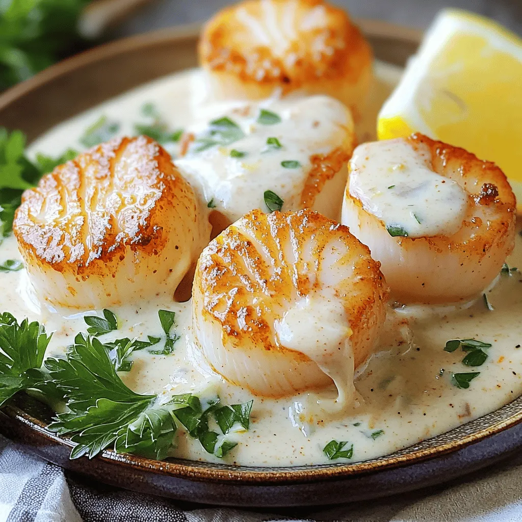 Seared Scallops with Cajun Cream Sauce Einfaches Rezept