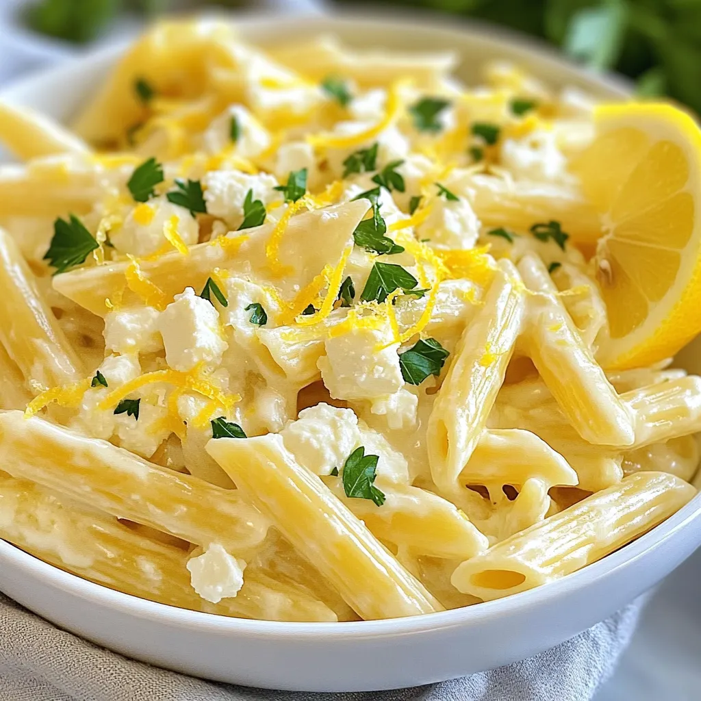 Cremige Zitronen-Feta-Pasta Schnelle und leckere Speise