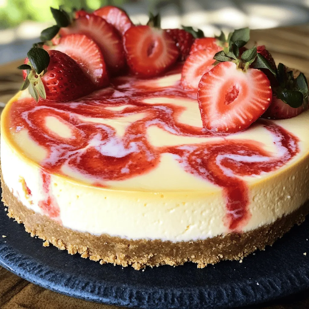 Strawberry Swirl Cheesecake Einfaches Rezept für Genuss