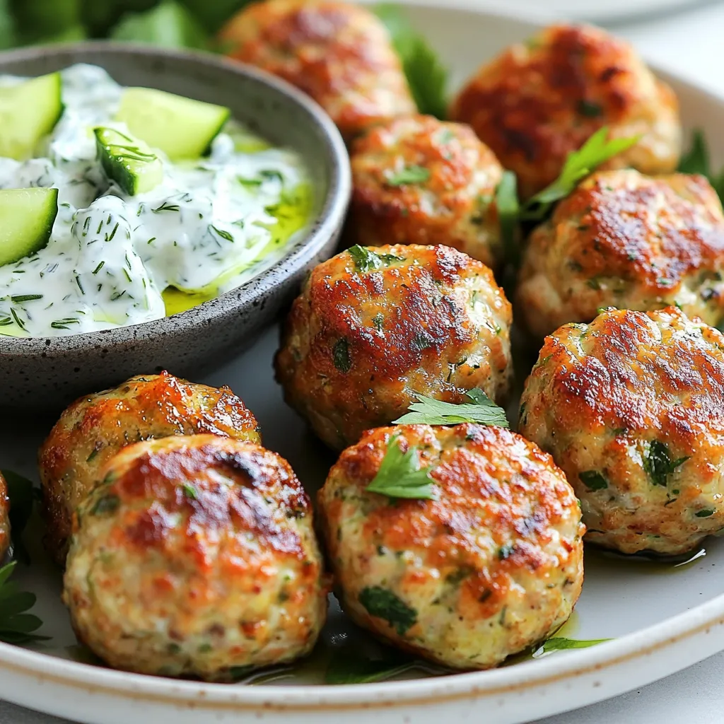 Griechische Truthahnfrikadellen mit Tzatziki Genuss
