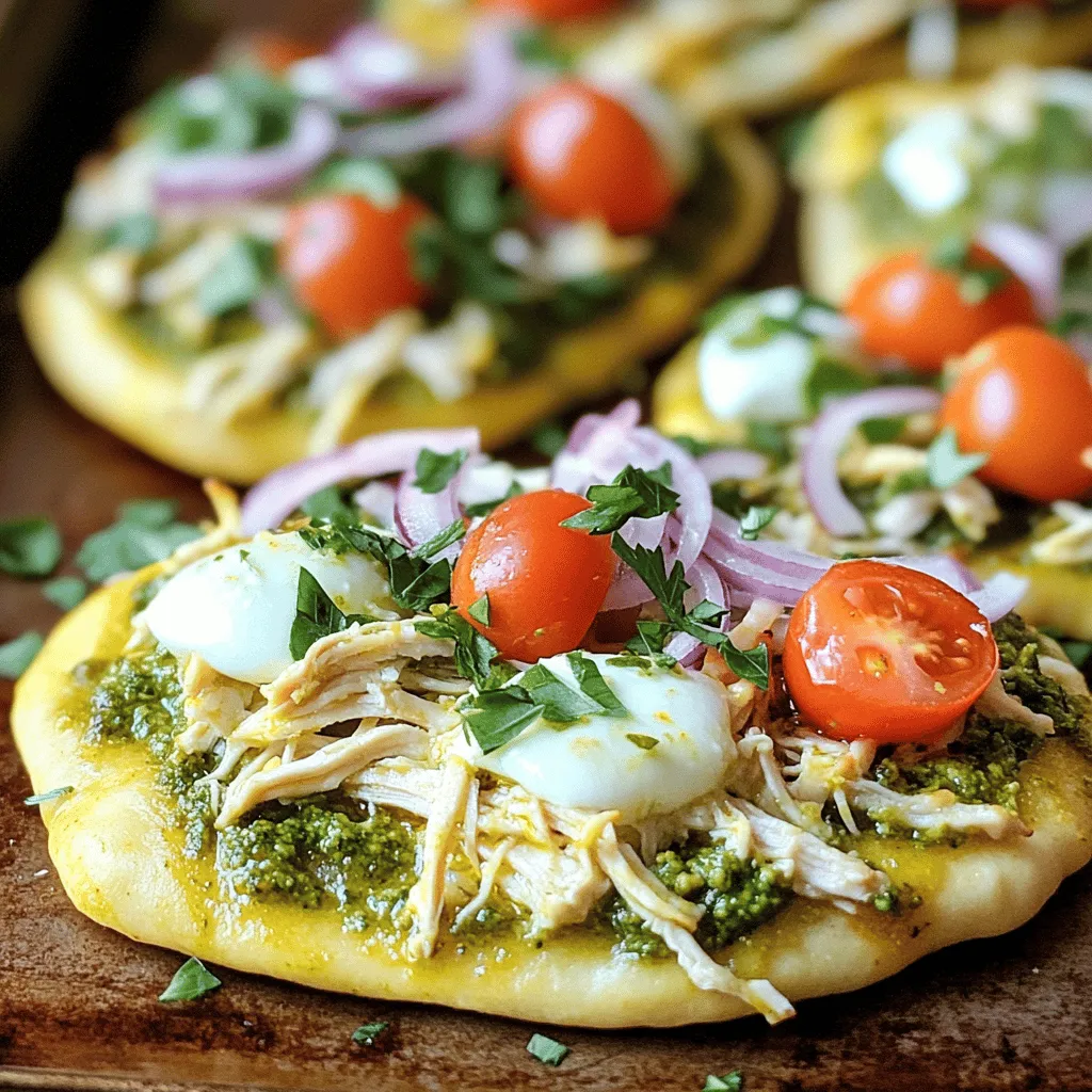 Pesto Chicken Flatbread with Garden Herbs Einfaches Rezept