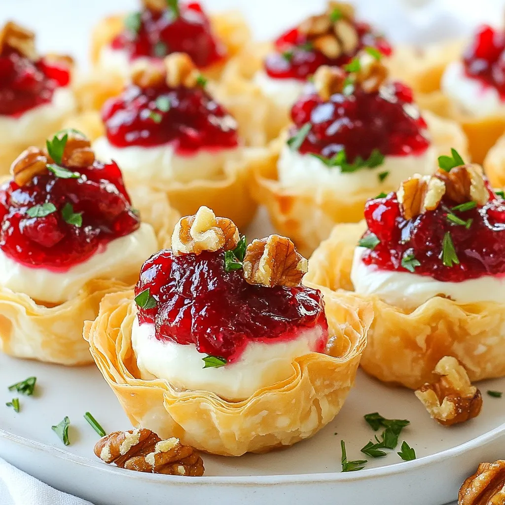Cranberry Brie Phyllo Cups Einfaches Rezept für Snacks