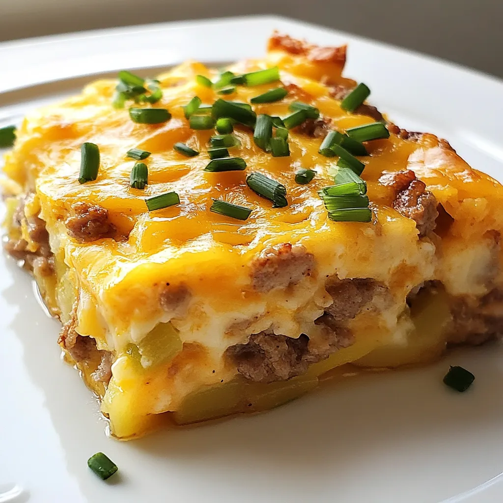 Sausage Egg Cheese Breakfast Bake Einfaches Rezept