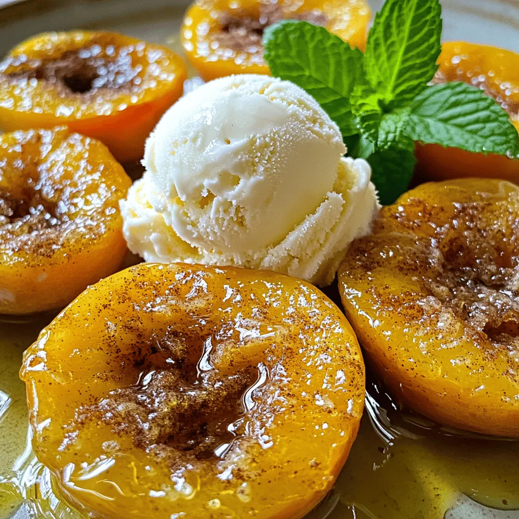 Um Zimt-Zucker gebackene Pfirsiche zuzubereiten, braucht man einige einfache Zutaten. Sie sind leicht zu finden und machen das Rezept besonders lecker.