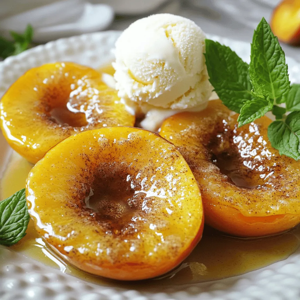 Zimt-Zucker gebackene Pfirsiche köstliches Rezept