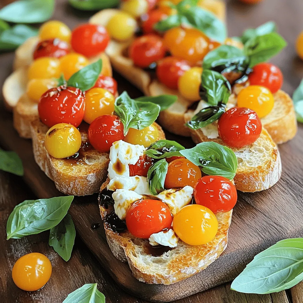 Burrata Bruschetta Köstlicher italienischer Snack