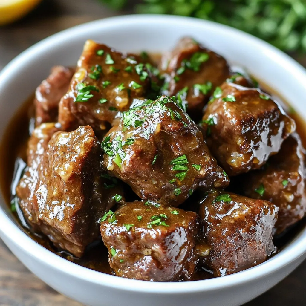 Knoblauchbutter-Rindfleischbissen Würzige Köstlichkeit