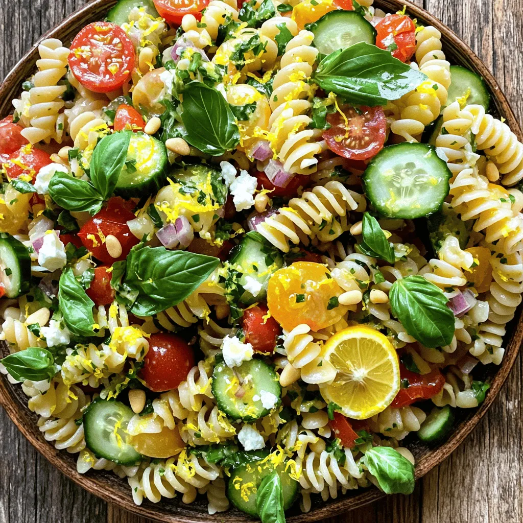 Lemon Basil Pasta Salad Frisch und Einladend Rezept