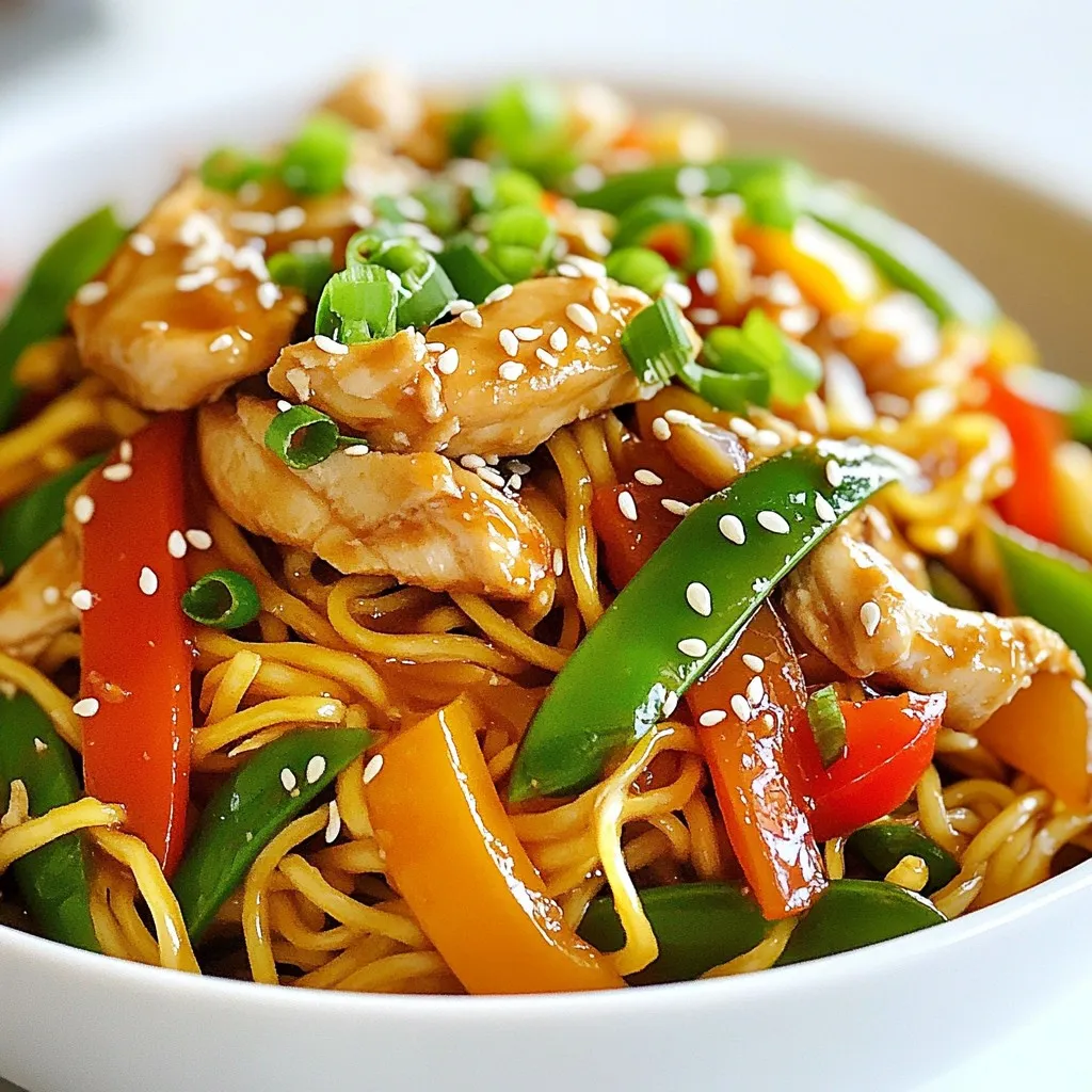 Köstliches Chicken Chow Mein mit Frischer Sauce