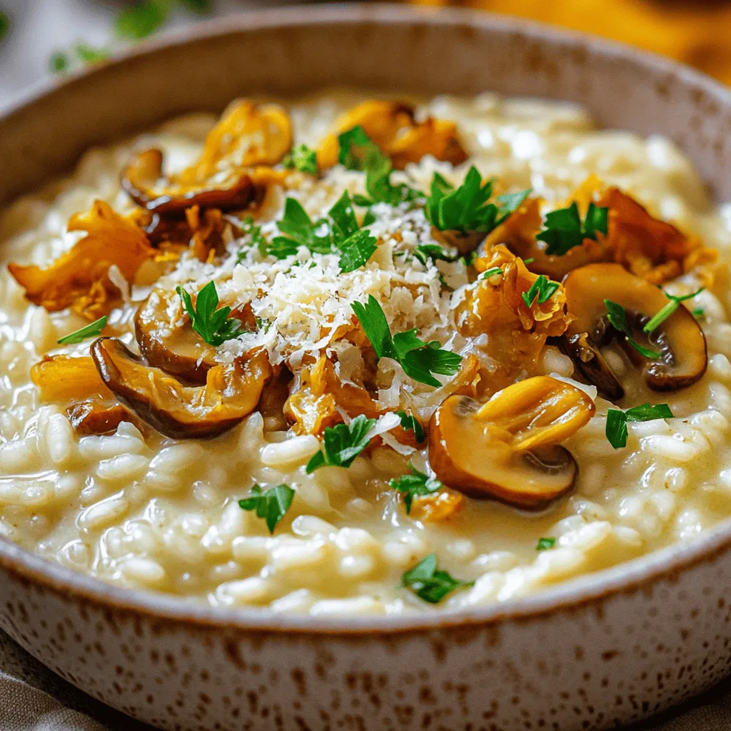 Cremiges Pilzrisotto Einfaches und schmackhaftes Gericht