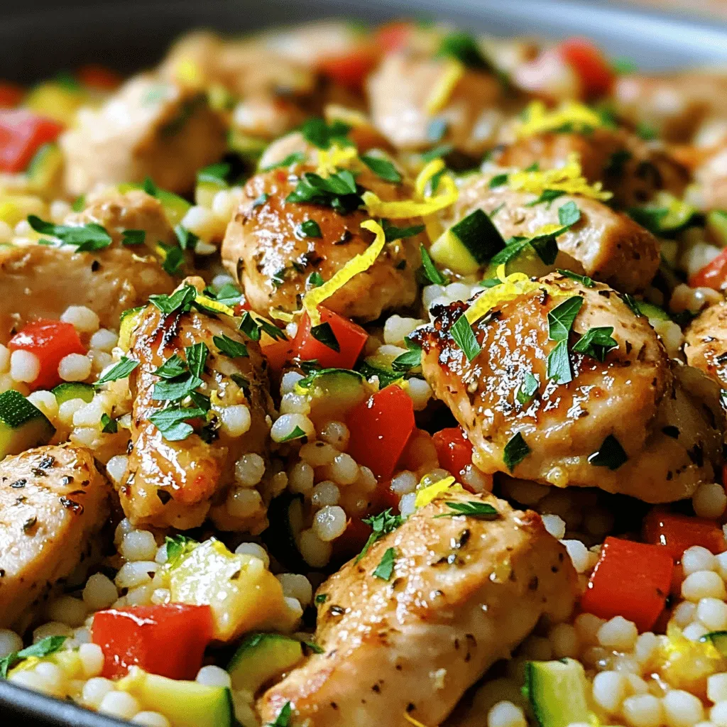 Einfaches One Pot Lemon Herb Chicken Couscous Rezept