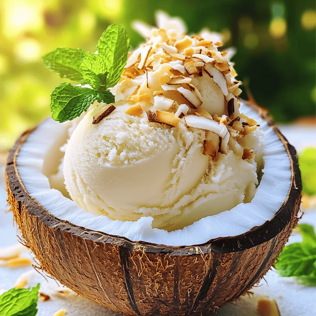 Kokosnuss-Sorbet Frisch und Einfach Zubereiten