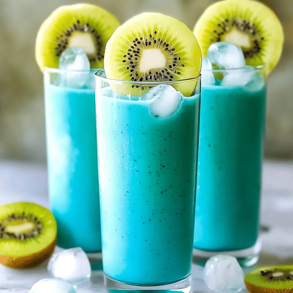Blue Spirulina Mango Kiwi Smoothie Kraftvoll Lecker