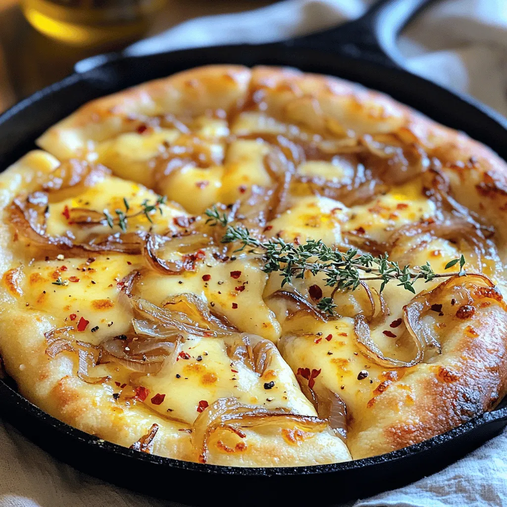 Caramelized Onion Gruyere Skillet Pizza Traumhaft lecker