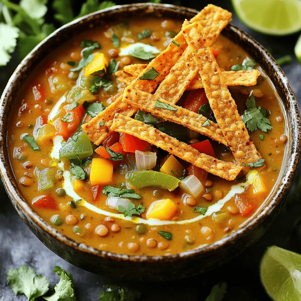 Cremige Vegane Linsen Tortilla Suppe Einfach Kochen