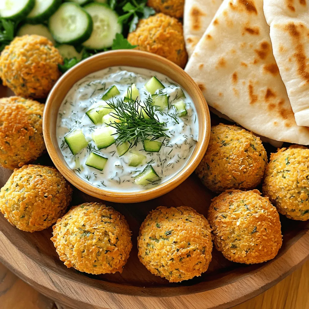 Baked Falafel mit Tzatziki Sauce Einfaches Rezept