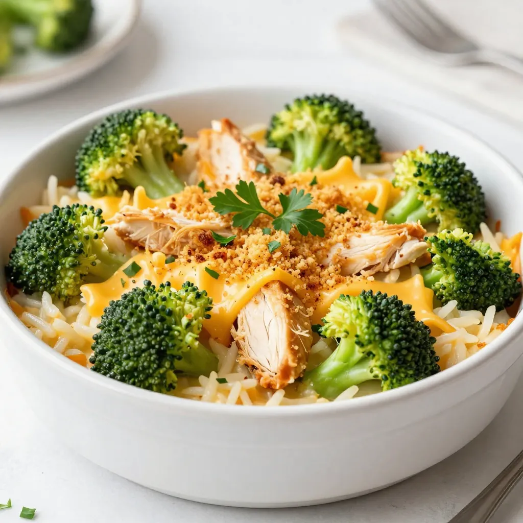 Cheesy Chicken Broccoli Rice Casserole Einfaches Rezept