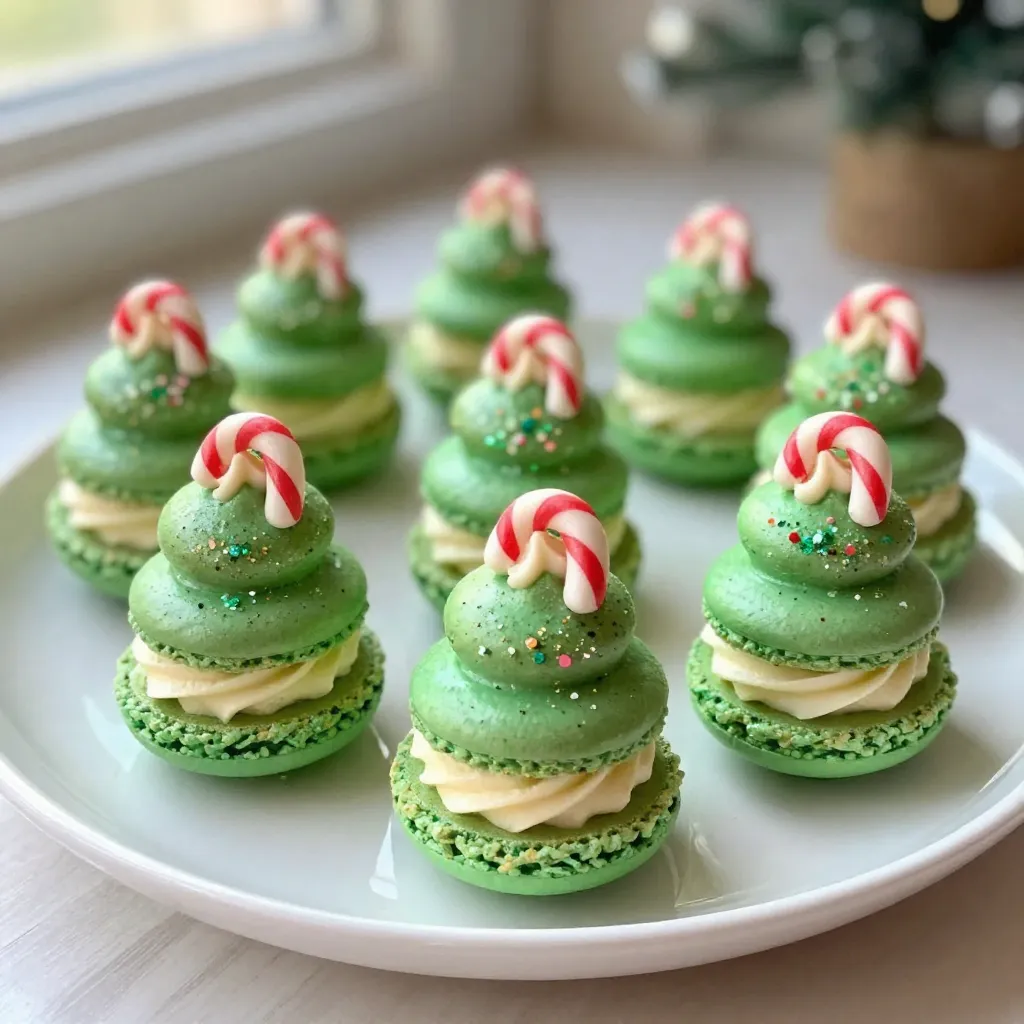 Weihnachtsbaum-Kuchen-Macarons Festliche Leckerei