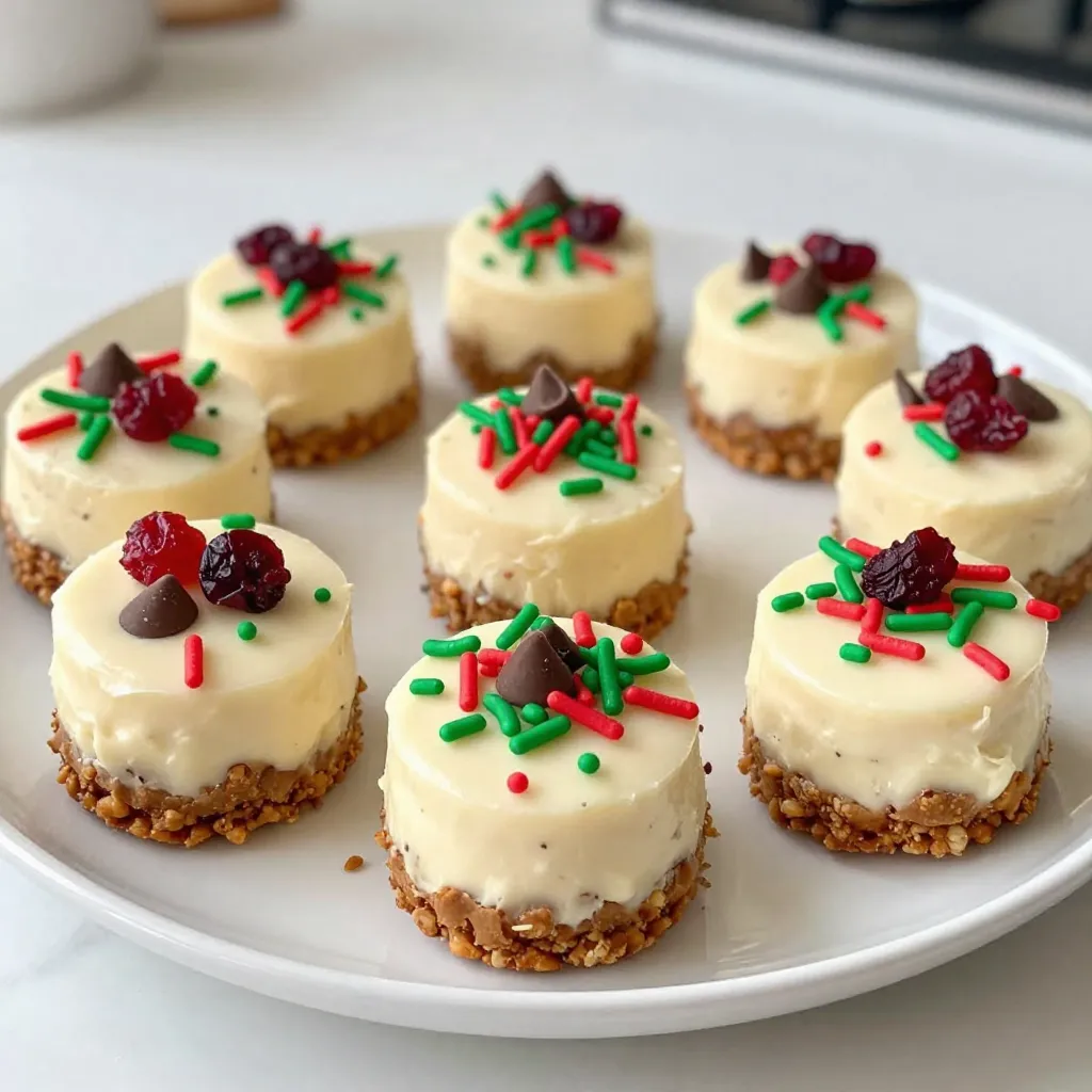 Leckere No-Bake Christmas Cheesecake Bites Rezept