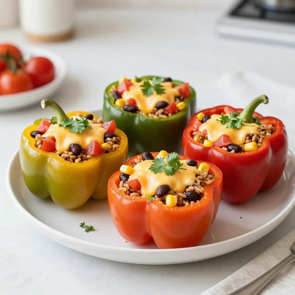 Gefüllte Paprika &#038; Reis Schmackhaftes Rezept entdecken