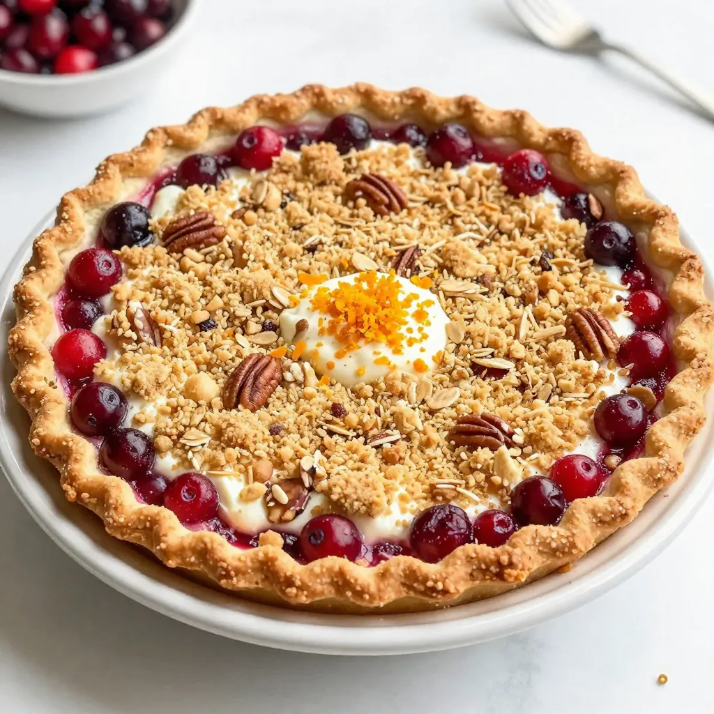 Cranberry Cream Cheese Crumb Pie Einfaches Rezept