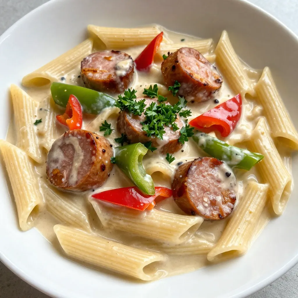 One-Pot Creamy Cajun Sausage Pasta Schnelles Rezept