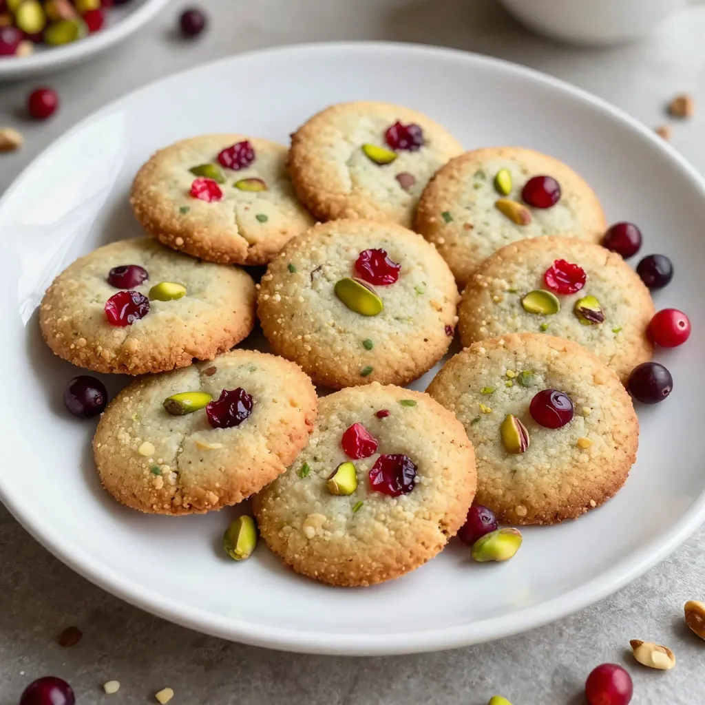Cranberry Pistachio Shortbread Cookies Köstlicher Genuss