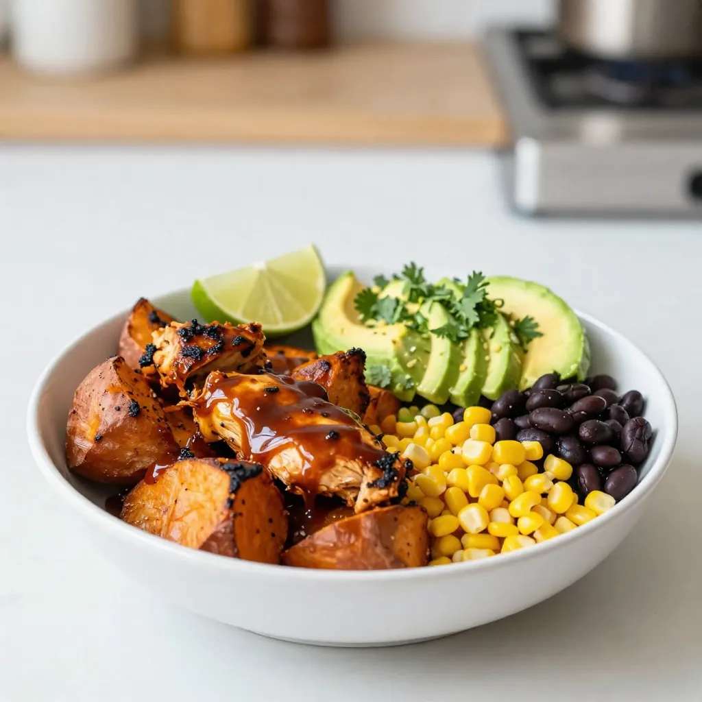 BBQ Chicken Sweet Potato Bowls Schmackhafte Kombination