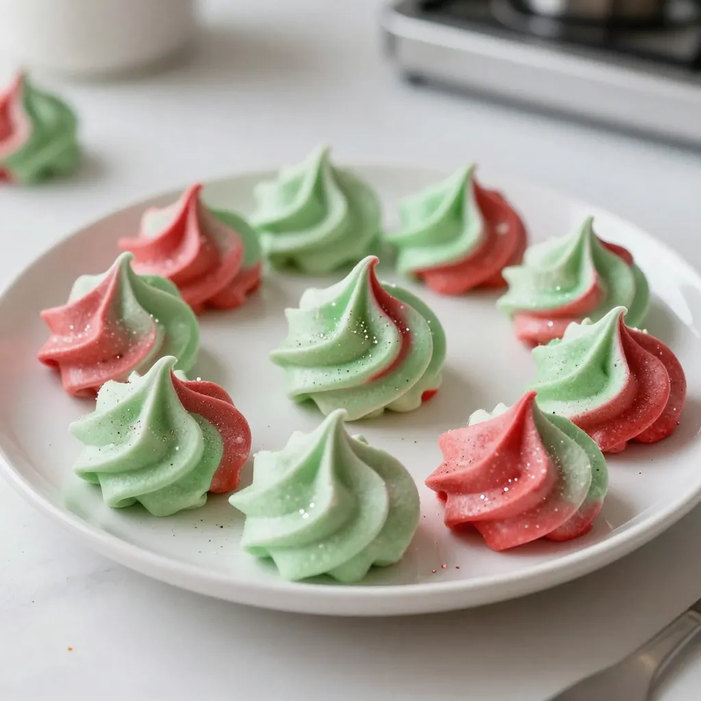 Weihnachtliche Meringue-Küsse Einfache Rezeptidee