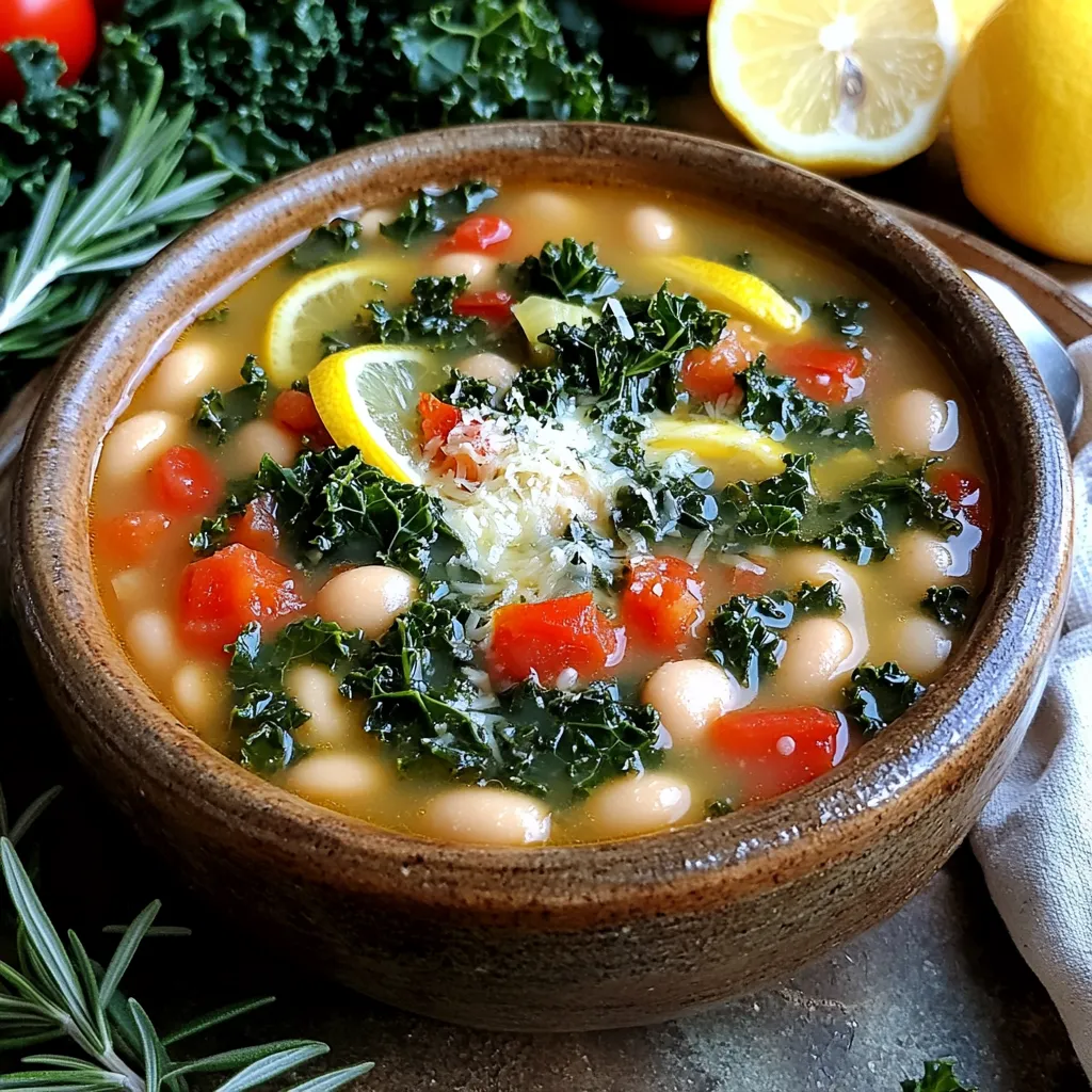 Schmackhafte Slow Cooker Tuscan White Bean Kale Soup