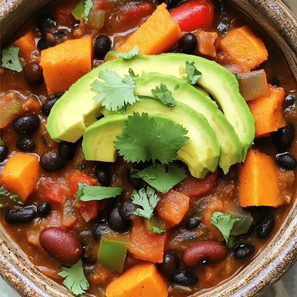 Süßkartoffel-Schwarze Bohnen Chili köstlich und sättigend