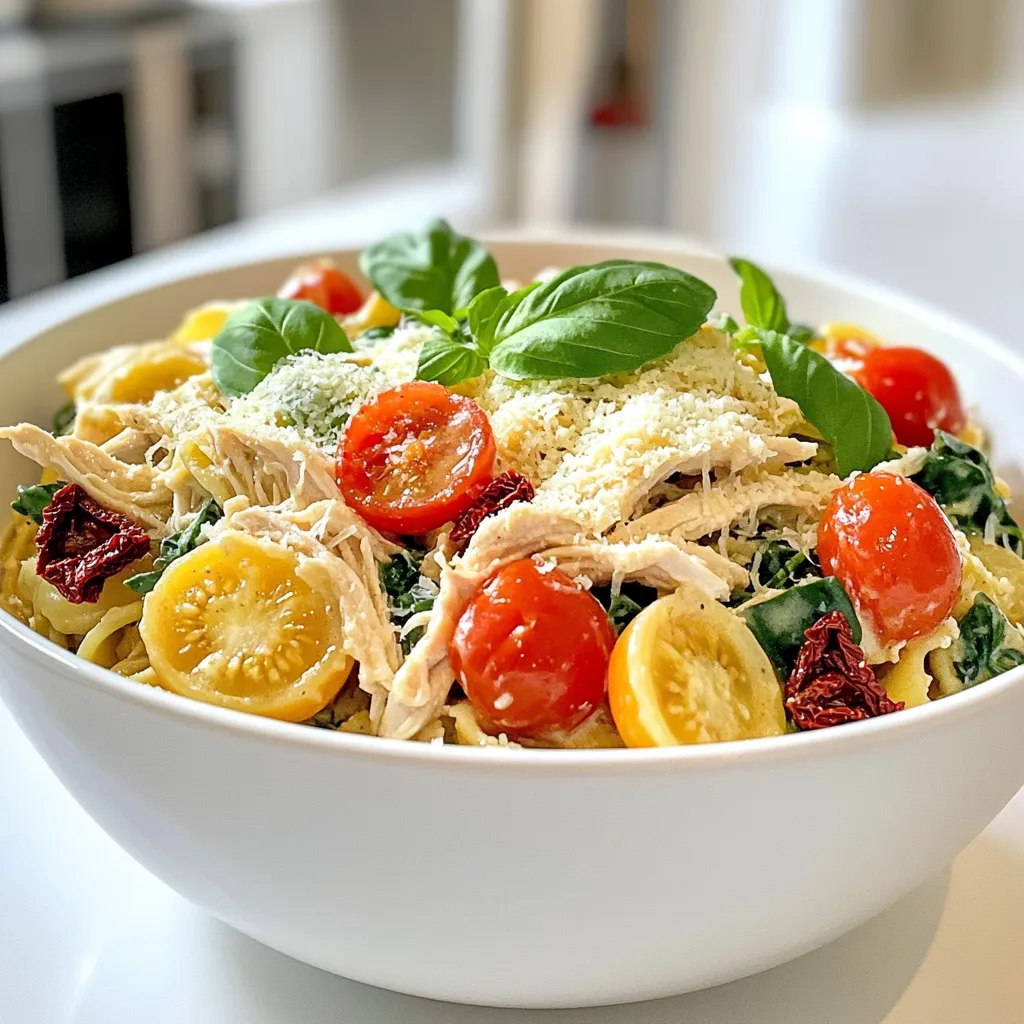 Slow Cooker Creamy Tuscan Chicken Pasta Rezept geniessen