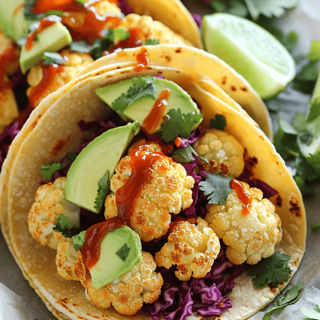 Spicy Sriracha Cauliflower Tacos Einfaches Rezept