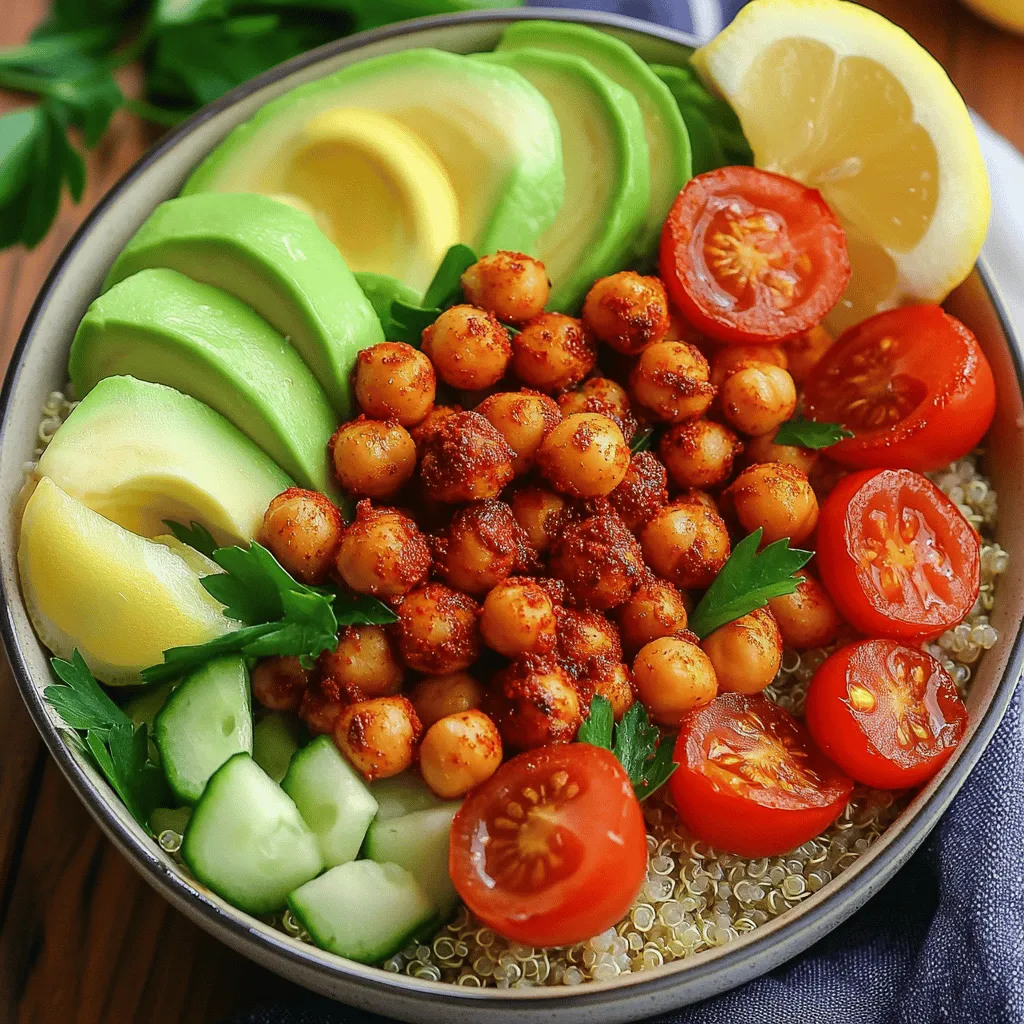 Spicy Harissa Chickpea Grain Bowls Lecker und Einfach