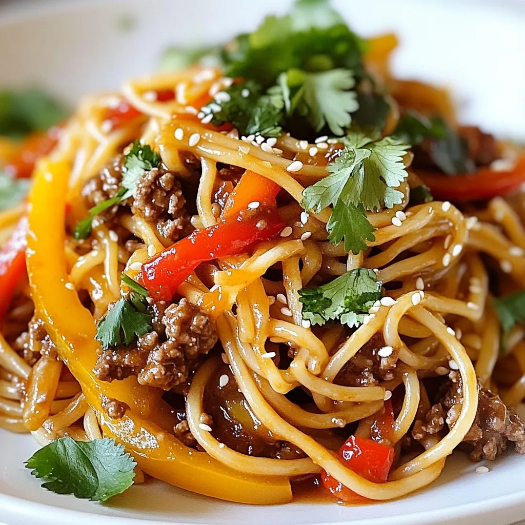 Asiatische Rindfleisch Spaghetti Einfache und schmackhafte Mahlzeit