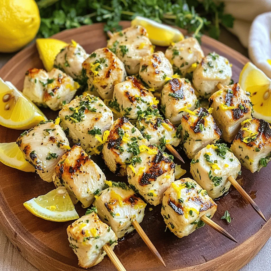 Lemon Garlic Herb Chicken Skewers Lecker und Einfach