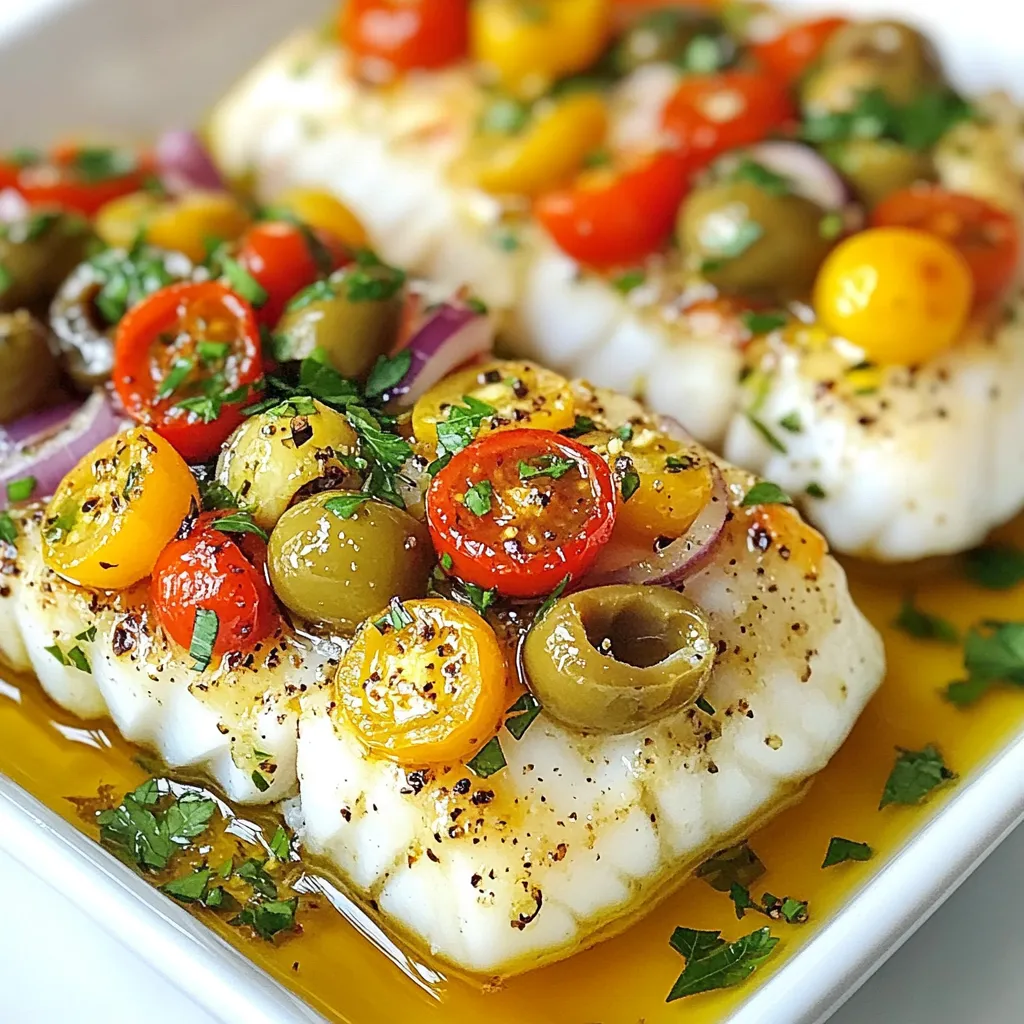 Mediterraner Kabeljau mit Oliven Einfache Köstlichkeit
